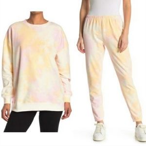 Wildfox Cotton Candy Tie Dye Set Cotton Sweatshirt & Sweatpants S